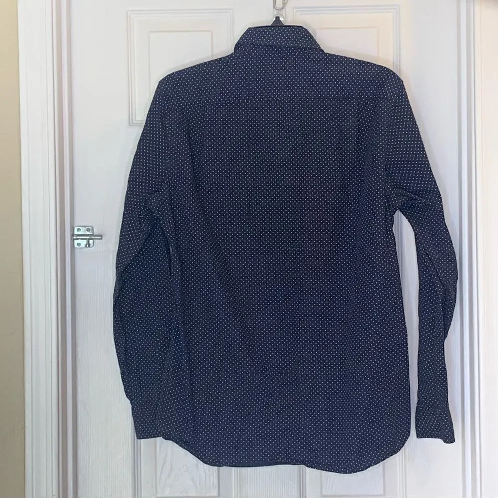 J Crew Navy Polka Dot Button Down Shirt Size Small